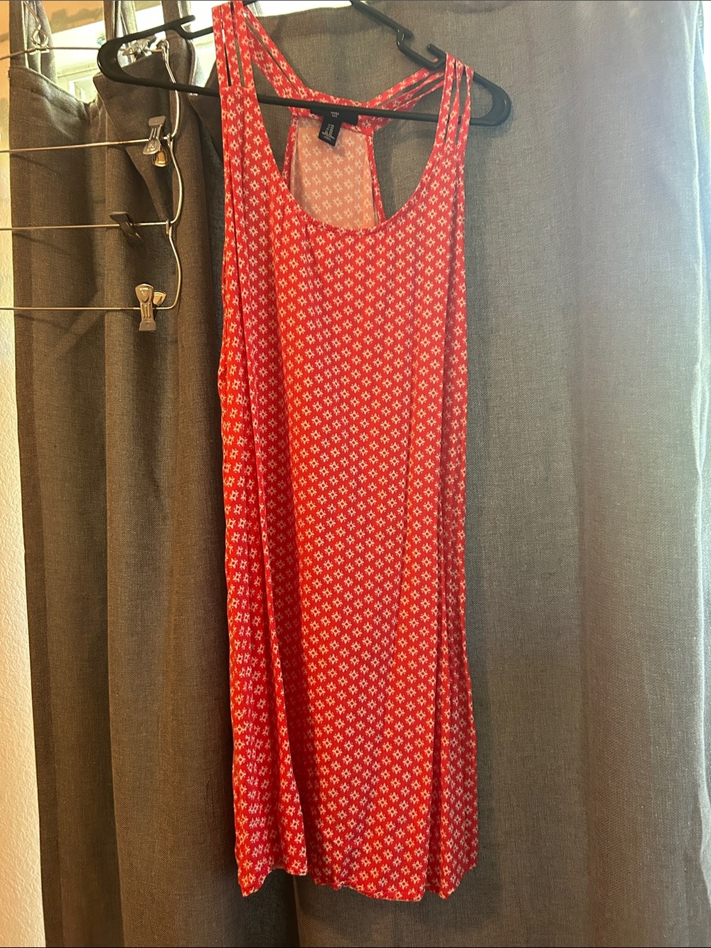 GAP Red Patterned Racerback Mini Dress